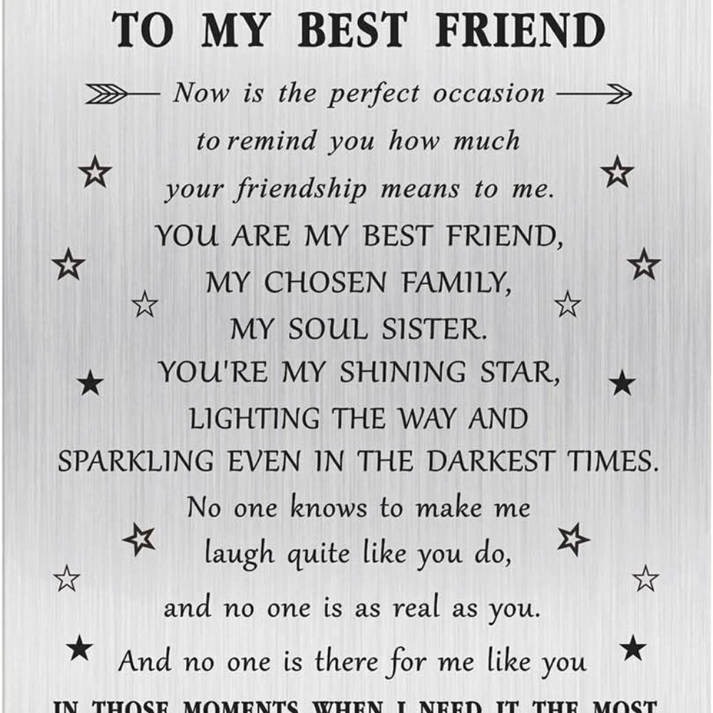 Best Friend Birthday Card Gold Engraved Wallet Insert Gift For Women Girls